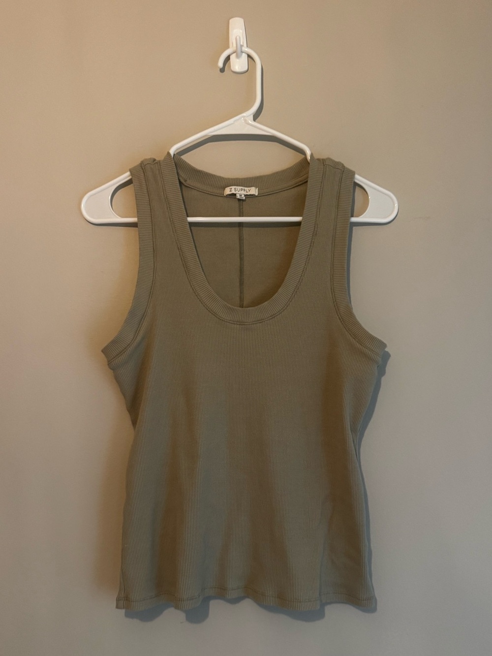 Z Supply Olive Ribbed Scoop Tank